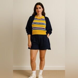 Vintage Tommy Hilfiger Striped Yellow Sleeveless Sweater